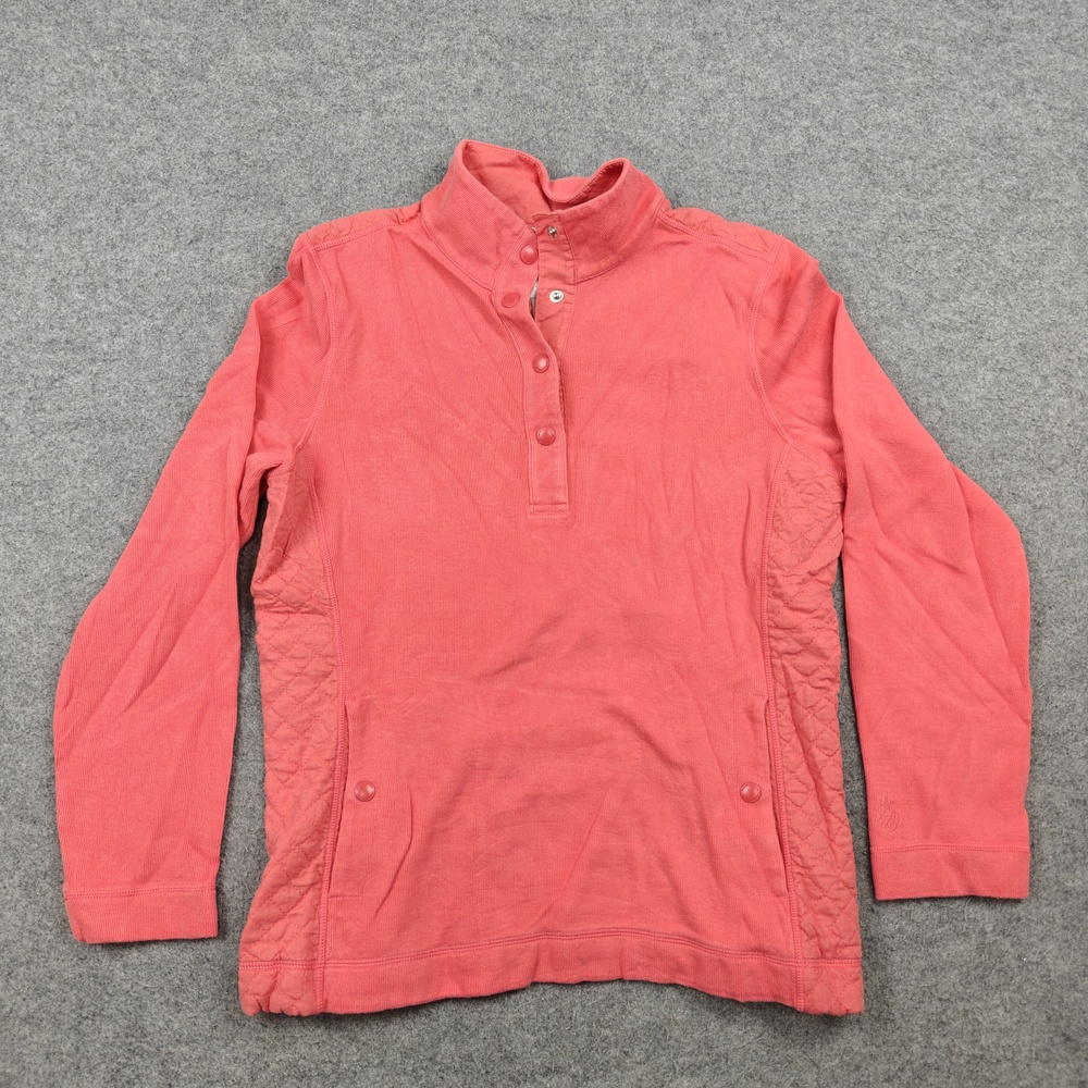Tommy Bahama Pullover Womens Small Pink Henley Quilted Pocket Lightweight